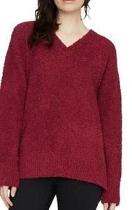 Sanctuary V-Neck Teddy Sweater in Garnet